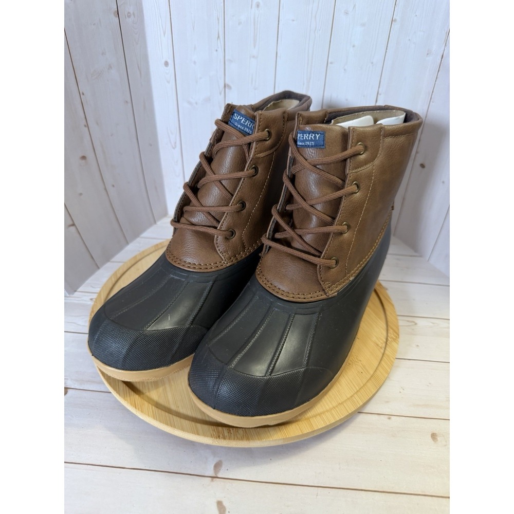 Women's Duck Boots Size 6 Brown Black Lace Up Waterproof Rain Snow Winter NWOT
